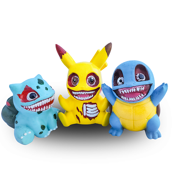 Pokemon Figura Pikachu bubassauro squirtle terror halloween decoração geek bonecos pokemons