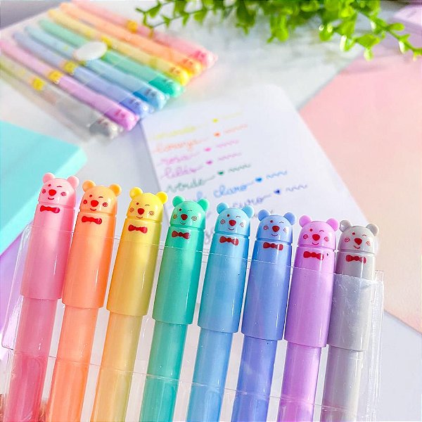 Caneta Gel Ursinhos Colour Gel Pen Kit c/ 8 Cores