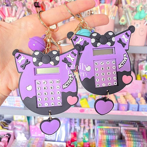 Chaveiro Mini Calculadora + Joguinho Kuromi Sanrio