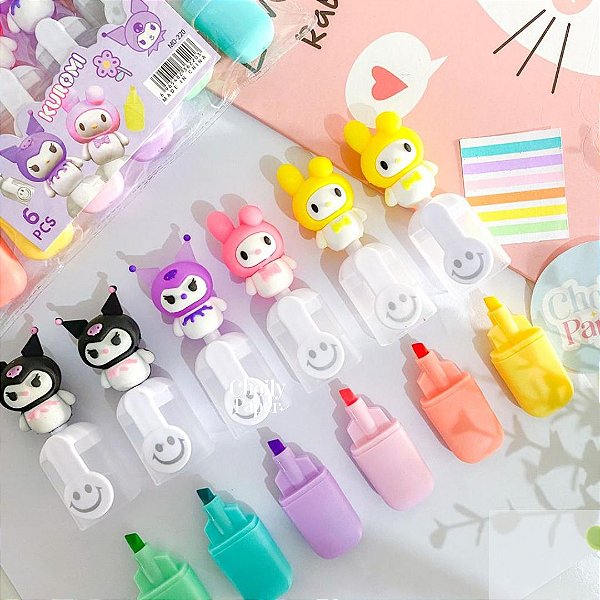 Kit Mini Marca Texto Sanrio Personagens - Tons Vibrantes