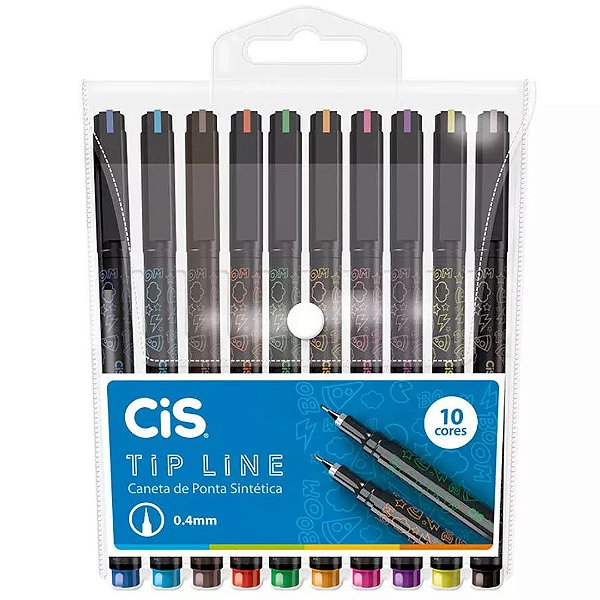 Caneta Fine Line Colorida Tip Line 0.4mm Kit c/8 - Cis - Choily Paper -  Papelaria Fofa