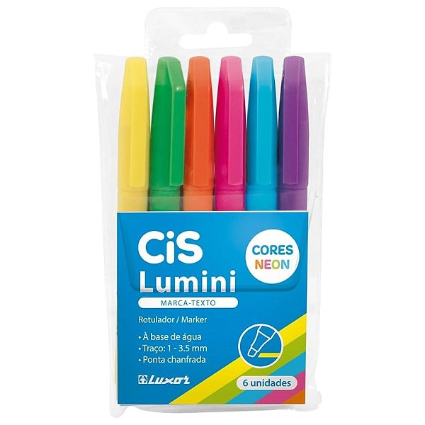 Marca Texto Lumini Neon Kit c/ 6 cores - CIS