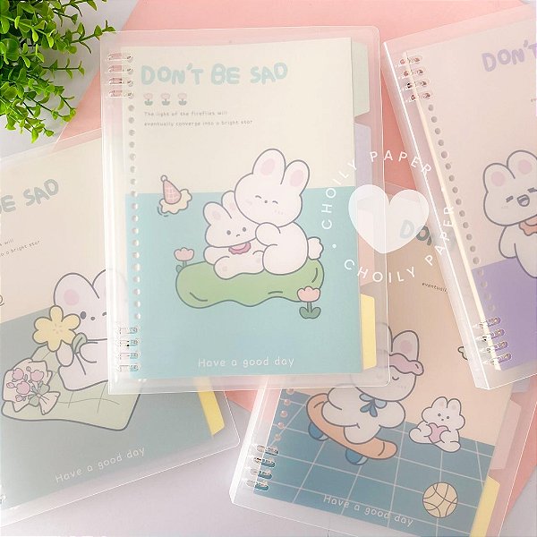 Caderno Fichário B5 - Coelhos