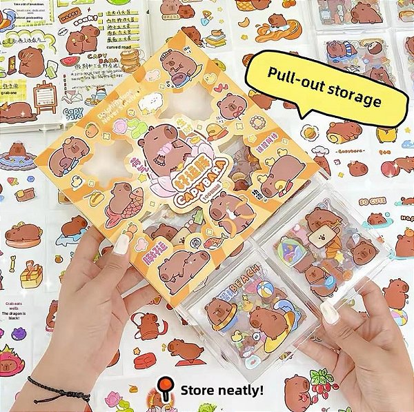 Caixa de Adesivos c/ 100 Cartelas - Capivara