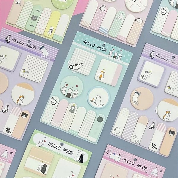 Kit de Blocos de Notas Fofos - Gatinhos