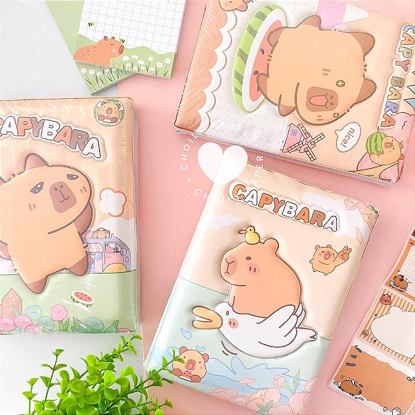 Caderno Luxo 3D Fofo - Capivara