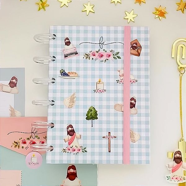 Caderno de Disco A6 (Mini) Meu Devocional Folhas Decoradas- Buendia