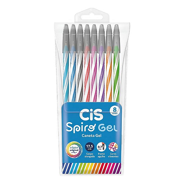 Kit Caneta Spiro Gel 0.7mm c/8 Cores - Cis