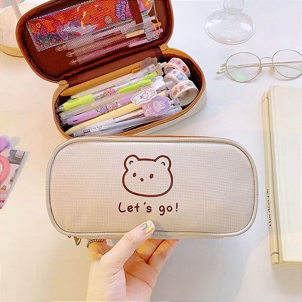 Estojo Box Bege - Super Cute