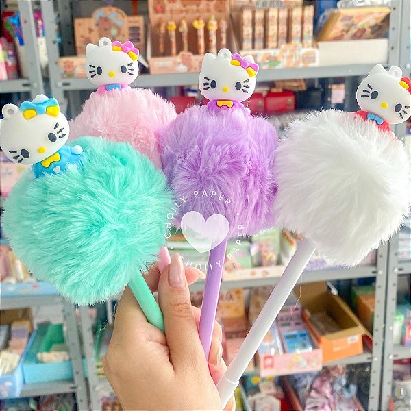 Caneta Gel Hello Kitty Pompom