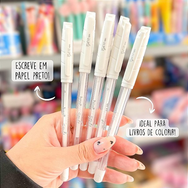 Caneta Gel Branca 1.0mm - BRW