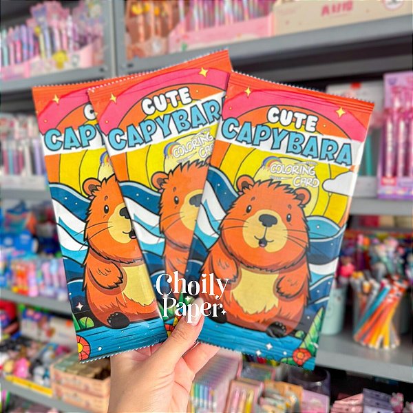 Card Surpresa de Colorir Capivara