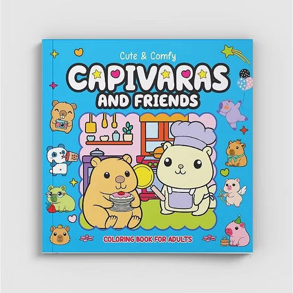 Livro de Colorir Capivara and Friends 32 Folhas Azul - Editora Online