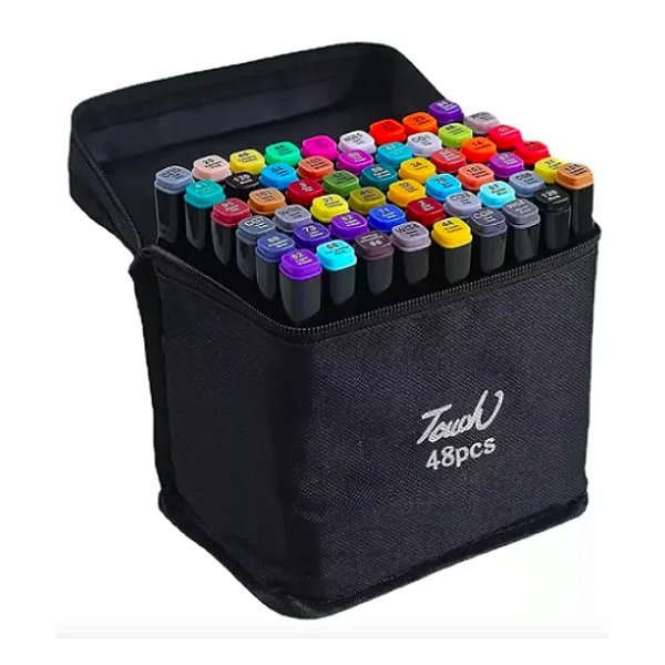 Caneta Marcadora Touch Ponta Dupla 48 Cores