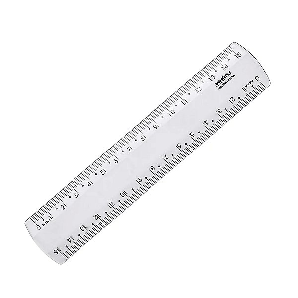 Régua Plástica Cristal 15cm - Maxcril New Line Transparente