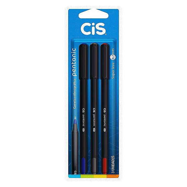 Caneta Cis Pentonic c/3 Cores Básicas