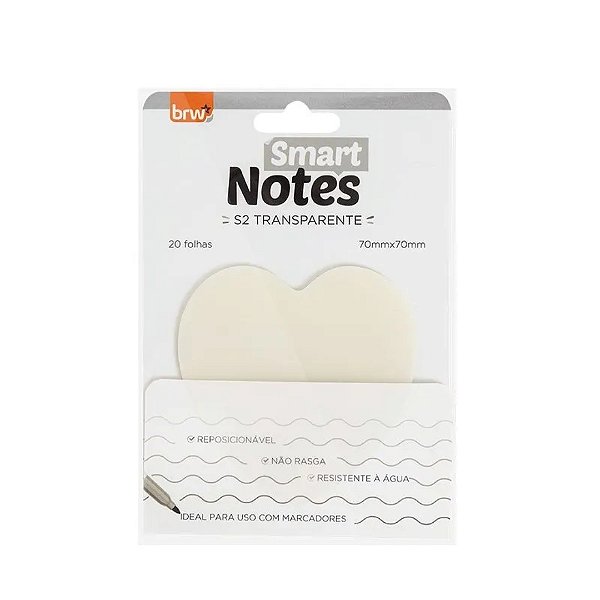 Bloco Smart Notes Coração Transparente 20fls - BRW