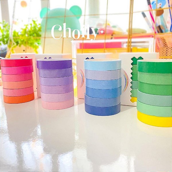 Kit Washi Tape Degrade de Cores Kit 6 unidades
