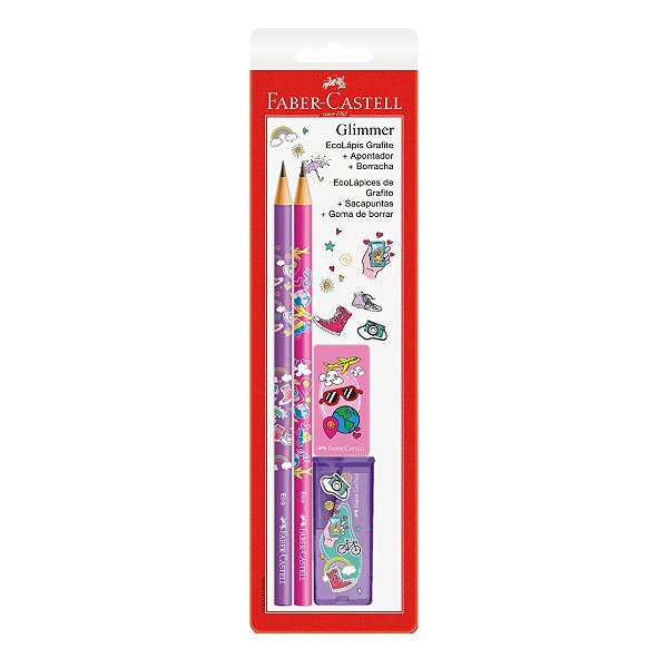 Kit Escolar Ecolápis Glimmer Viagem - Faber-Castell