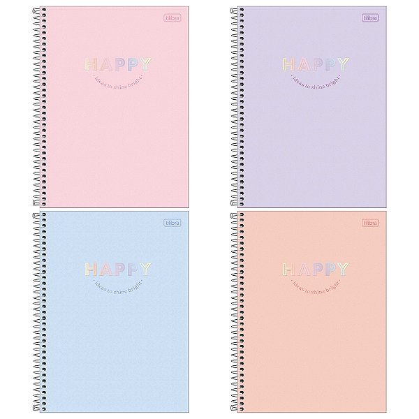 Caderno Universitário Happy 10 Matérias - Tilibra