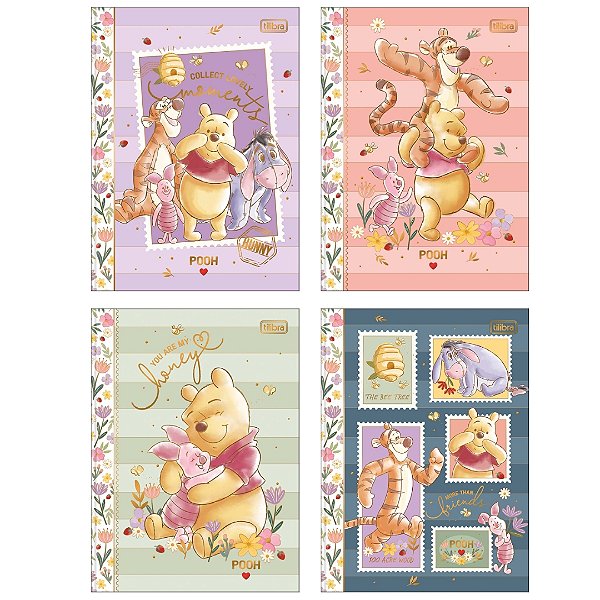 Caderno Brochura Colegial Pooh 160 Folhas - Tilibra