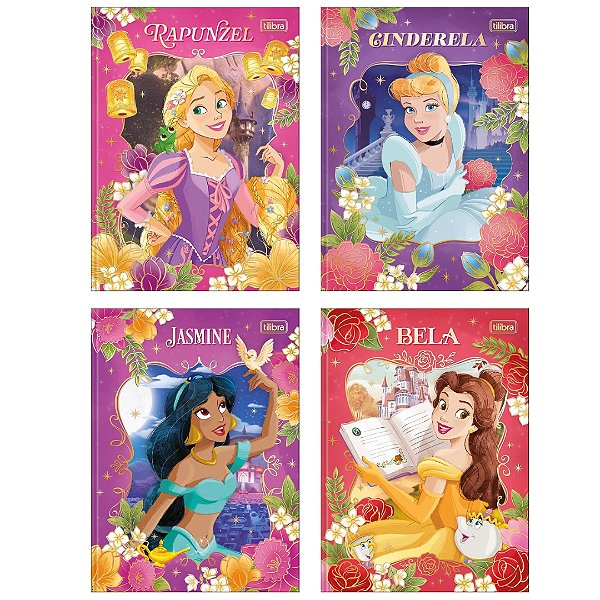 Caderno Brochura Colegial Princesas 160 Folhas - Tilibra