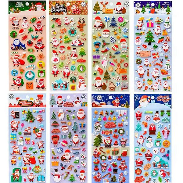 Adesivos Natalinos Puffer 3D - Importado