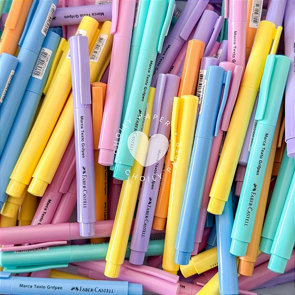 Kit 6 Marca Texto GrifPen Pastel Faber-Castell