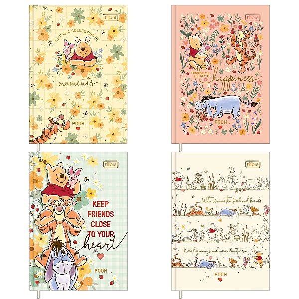 Caderneta Costurada Petit Pooh 96fls - Tilibra