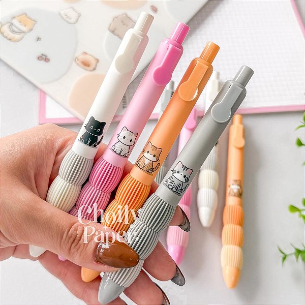 Caneta Gel Gatinhos Retrátil