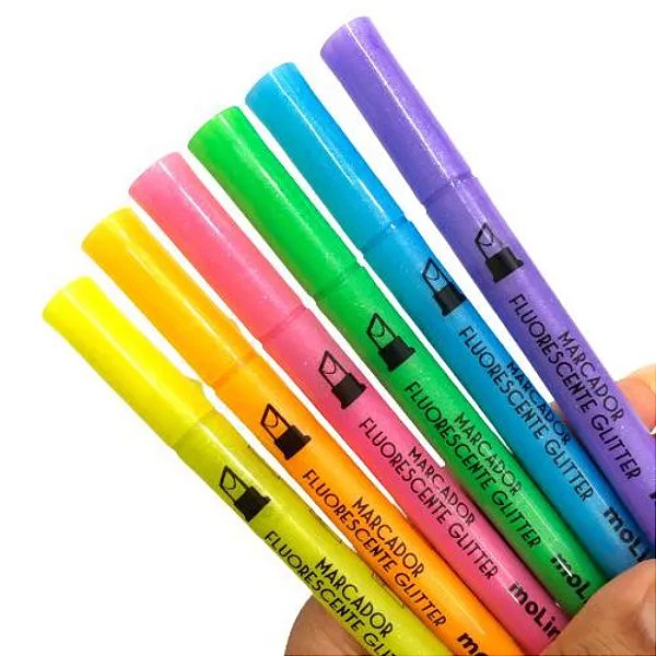 Marca Texto Glitter Neon - Molin