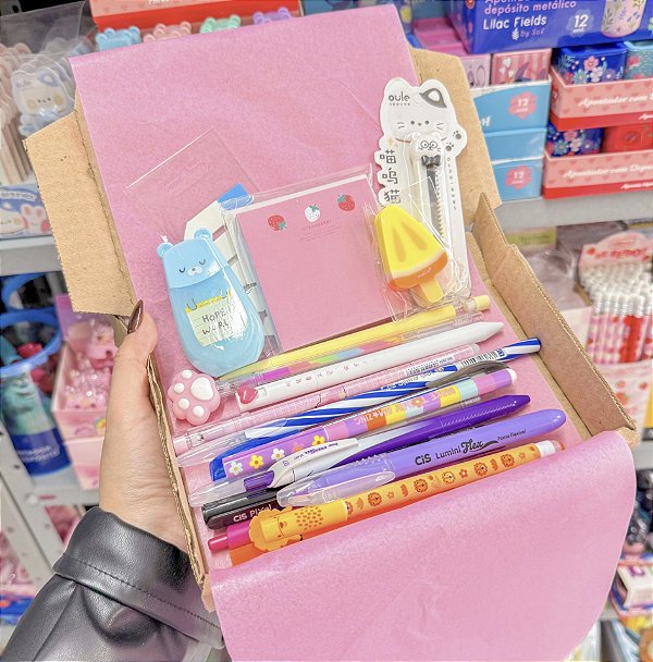 Kit Papelaria Sortida Caixa P - 15 Itens