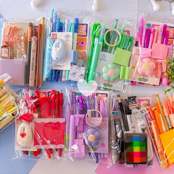 Kit Papelaria 15 Itens Colors