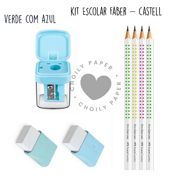 Kit Escolar Mini Box Grip 2001 Neon Faber-Castell
