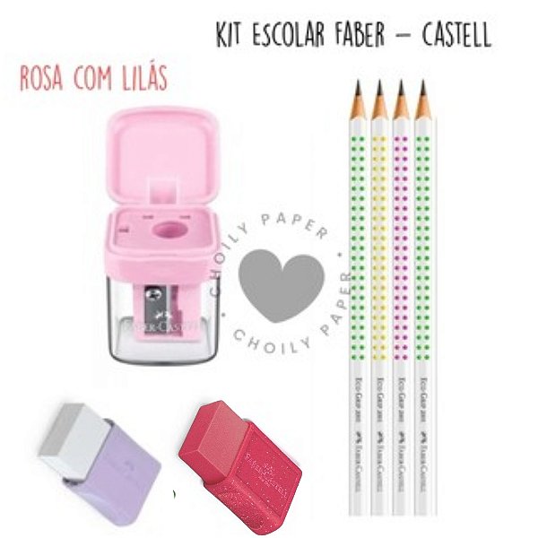 Kit Escolar Mini Box Grip 2001 Neon Faber-Castell