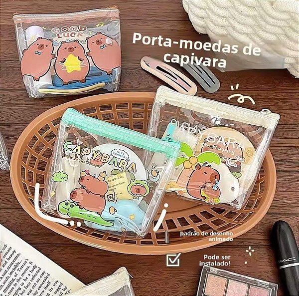 Bolsa Porta Moeda Transparente - Capivara