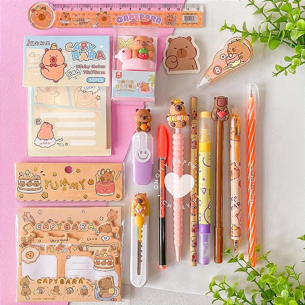 Kit Capivara Papelaria -14 Itens