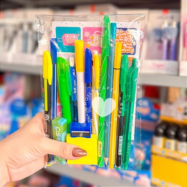 Kit Papelaria 15 Itens Brasil Copa do Mundo