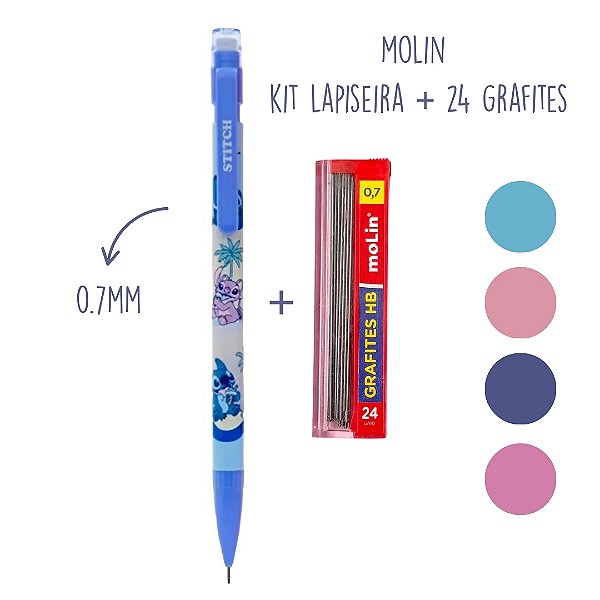 Kit Lapiseira Molin Stitch + 24 Grafites