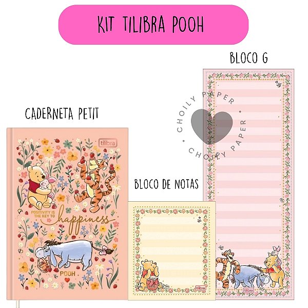 Kit Caderneta Petit Pooh Tilibra