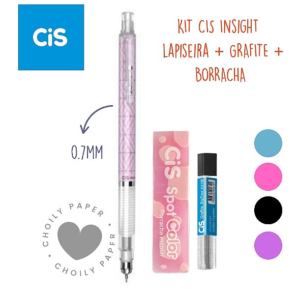 Kit Volta às Aulas Cis Insight Lápiseira Técnica Borracha e Grafite
