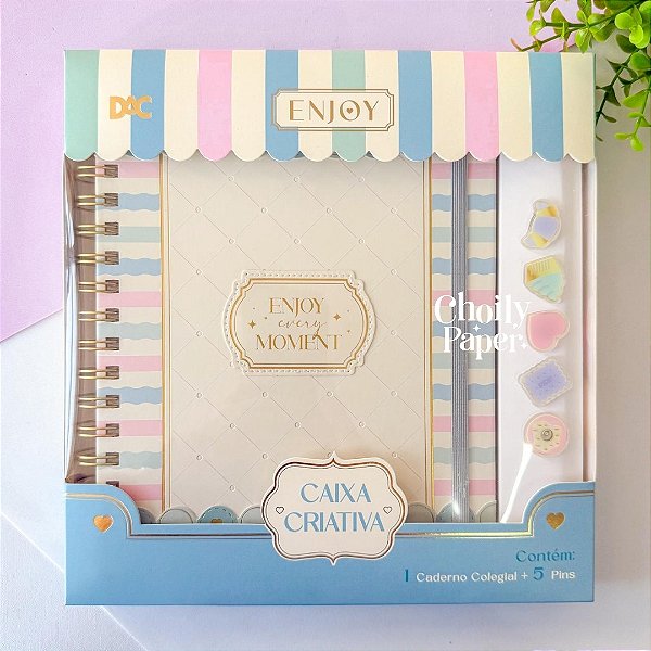 Caixa Criativa Caderno + Pins Enjoy - DAC