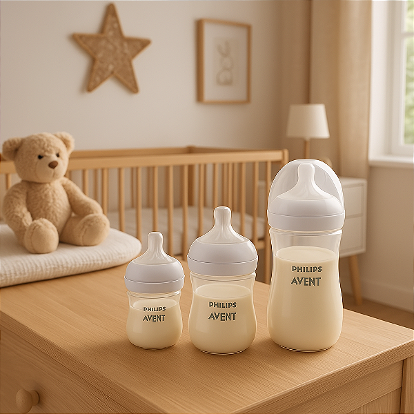 Kit 3un Mamadeira Anticólica Avent Philips Pétala 125/260/330ml Transparente