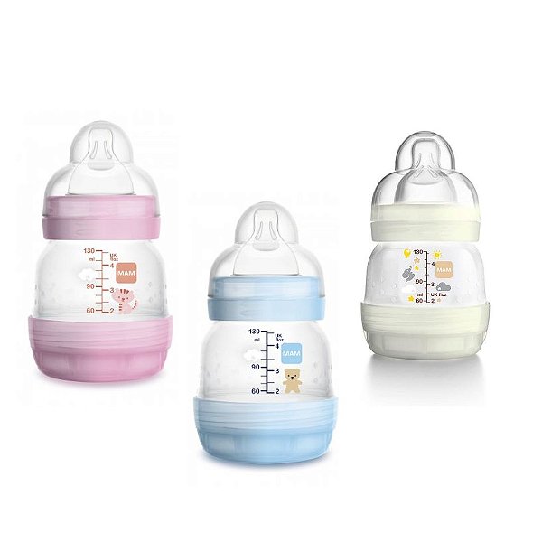 Mamadeira Anticólica Mam Easy Start  Bico 0m+ Cores - 130ml
