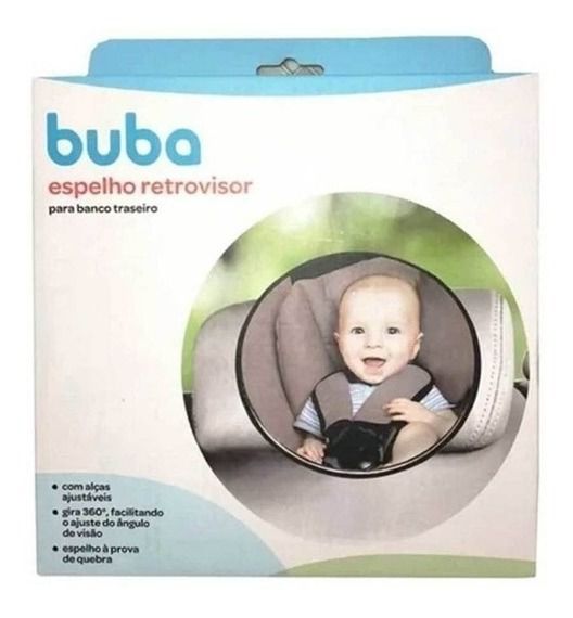 Retrovisor De Bebe Conforto Buba Espelho Interno Redondo