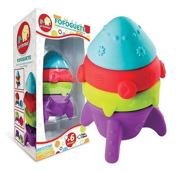 Fofoguete Pais e Filhos Brinquedo De Empilhar Bebê 6m+ Macio