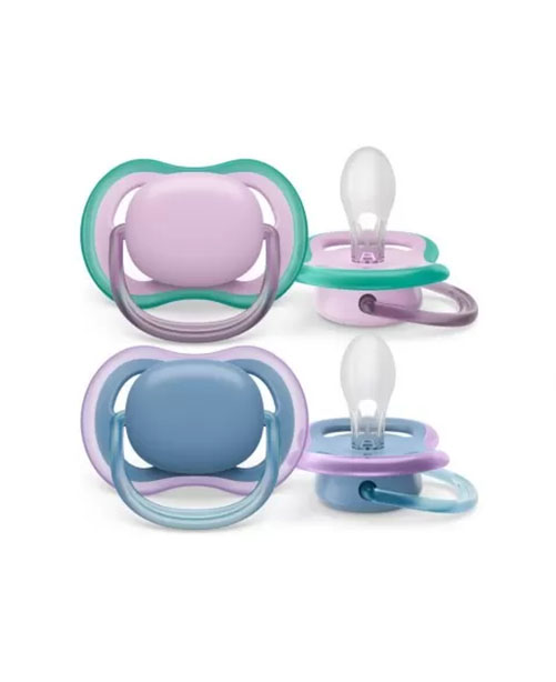 Kit 2un Chupeta Ultra Air 6-18m Philips Avent Azul e Rosa