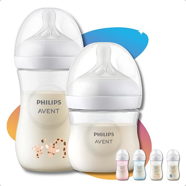 Kit Mamadeira Anticólica Petala Avent 125ml 0m+/260ml 3.0 Girafa 1m+
