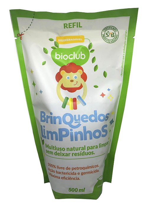Refil Limpa Brinquedo Desengordurante Bioclub 500ml Vegano
