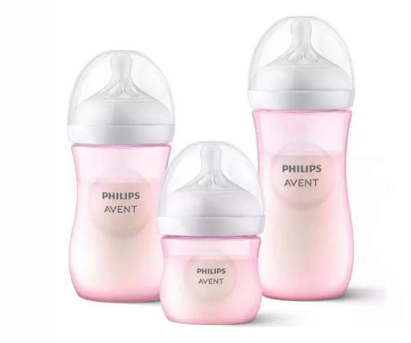 Kit 3un Mamadeira Avent Philips Pétala 125/260/330 Rosa Anticólica